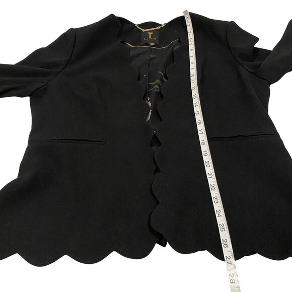 Ted Baker Furna Open Scalloped Black‎ Blazer Ted Baker Size 6 (U.S. Size 16-18) - Picture 7 of 10